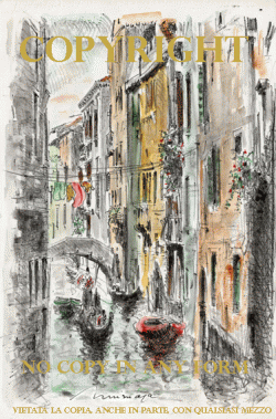 RIO VENEZIANO - Watercolour on reproduction